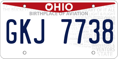 OH license plate GKJ7738