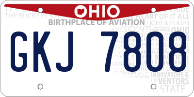 OH license plate GKJ7808