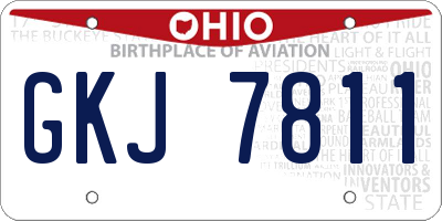 OH license plate GKJ7811