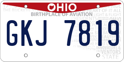 OH license plate GKJ7819