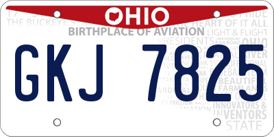 OH license plate GKJ7825