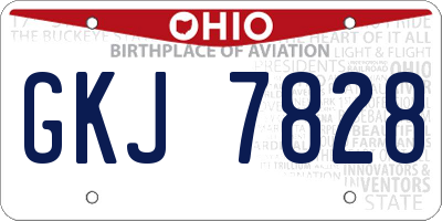 OH license plate GKJ7828