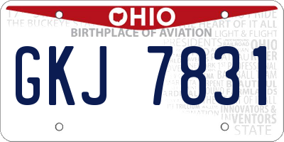 OH license plate GKJ7831