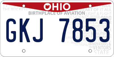 OH license plate GKJ7853