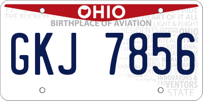 OH license plate GKJ7856