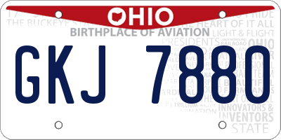 OH license plate GKJ7880