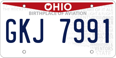 OH license plate GKJ7991