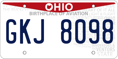 OH license plate GKJ8098