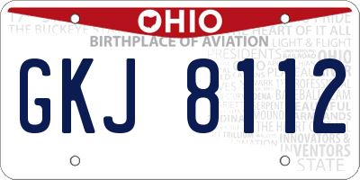 OH license plate GKJ8112