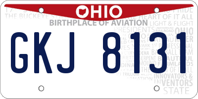 OH license plate GKJ8131