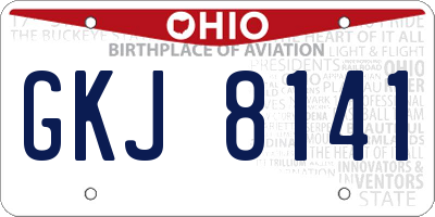 OH license plate GKJ8141
