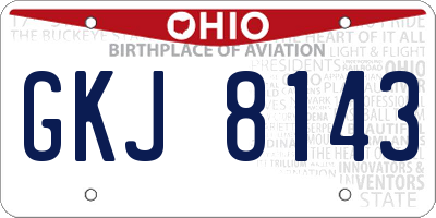 OH license plate GKJ8143