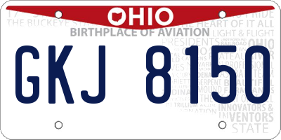 OH license plate GKJ8150