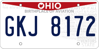 OH license plate GKJ8172