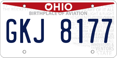 OH license plate GKJ8177