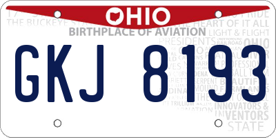 OH license plate GKJ8193