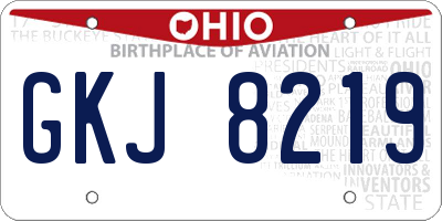 OH license plate GKJ8219