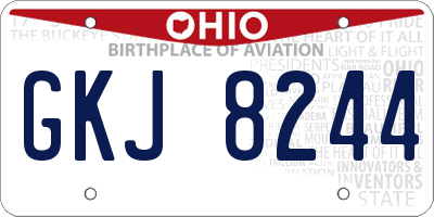 OH license plate GKJ8244