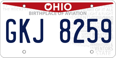 OH license plate GKJ8259