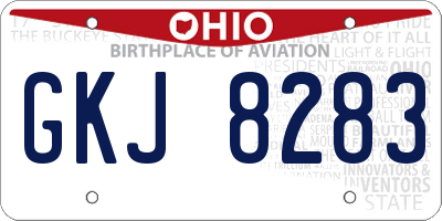 OH license plate GKJ8283