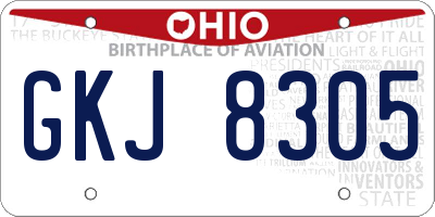 OH license plate GKJ8305