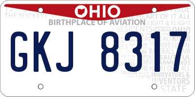 OH license plate GKJ8317