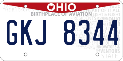 OH license plate GKJ8344