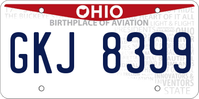 OH license plate GKJ8399