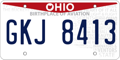 OH license plate GKJ8413