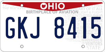 OH license plate GKJ8415