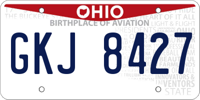 OH license plate GKJ8427