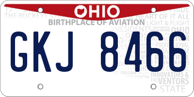 OH license plate GKJ8466