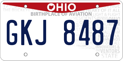 OH license plate GKJ8487