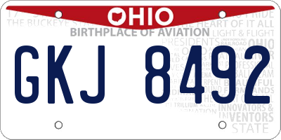 OH license plate GKJ8492
