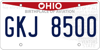 OH license plate GKJ8500