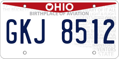 OH license plate GKJ8512