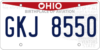 OH license plate GKJ8550