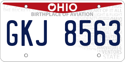 OH license plate GKJ8563