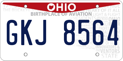 OH license plate GKJ8564