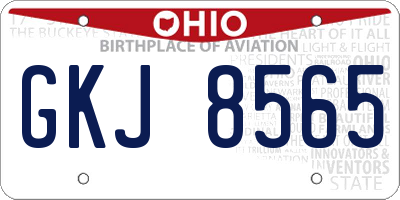 OH license plate GKJ8565