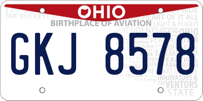 OH license plate GKJ8578