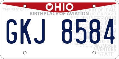 OH license plate GKJ8584
