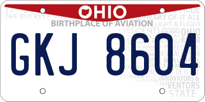 OH license plate GKJ8604