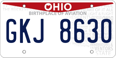 OH license plate GKJ8630