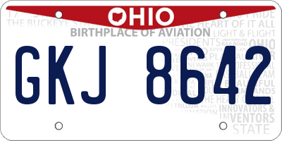 OH license plate GKJ8642