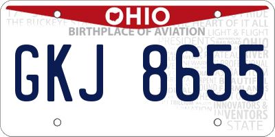 OH license plate GKJ8655