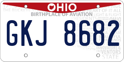OH license plate GKJ8682