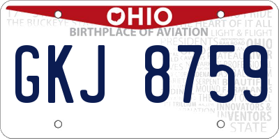 OH license plate GKJ8759