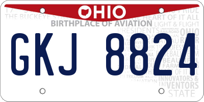 OH license plate GKJ8824