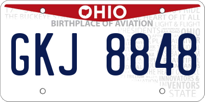 OH license plate GKJ8848